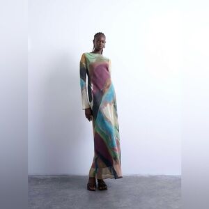 TopShop Multicolor Abstract Maxi Dress